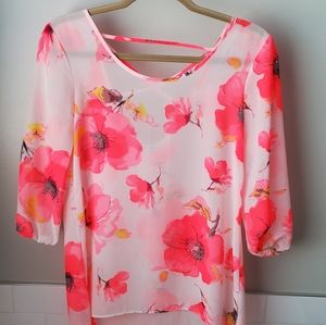Neon floral top